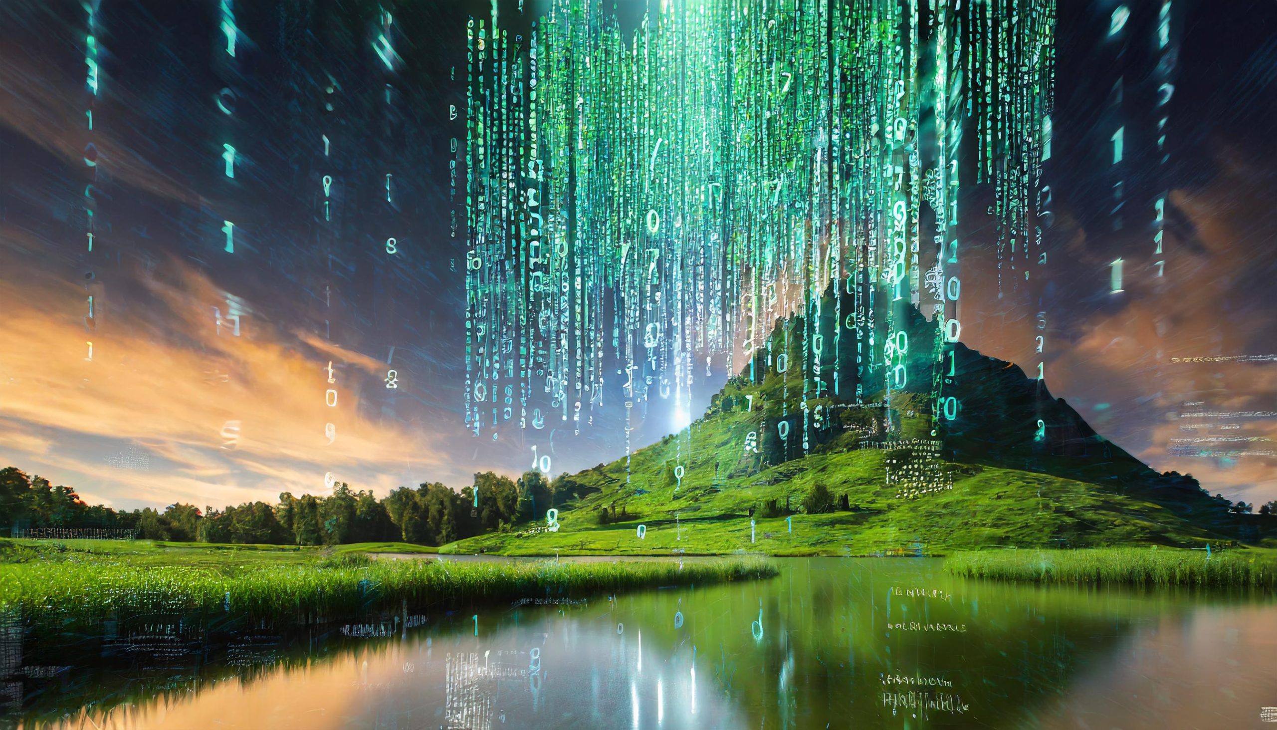 Firefly abstract landscape with code 84437